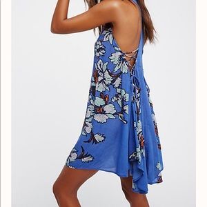 Free People Paint the Sun Lace Up Side Slip Dress